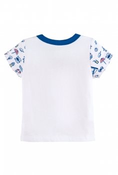 Белая футболка с синим 