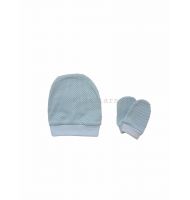 Голубой комплект из шапочки и царапок