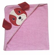 Розовое полотенце с уголком «Собачка»