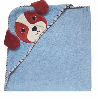 Голубое полотенце с уголком «Собачка»