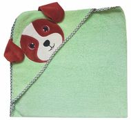 Зеленое полотенце с уголком «Собачка»